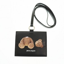 Palm Angels Bear Logo Card Holder Black Neck Strap Used