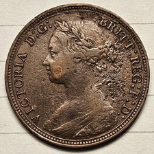 GREAT BRITAIN 1881 HALF-PENNY KM754 Nice Details, Surface Issues