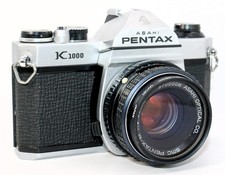Pentax K1000 35mm SLR Film Camera Tested  SMC 50mm f/2 lens  Case - Working