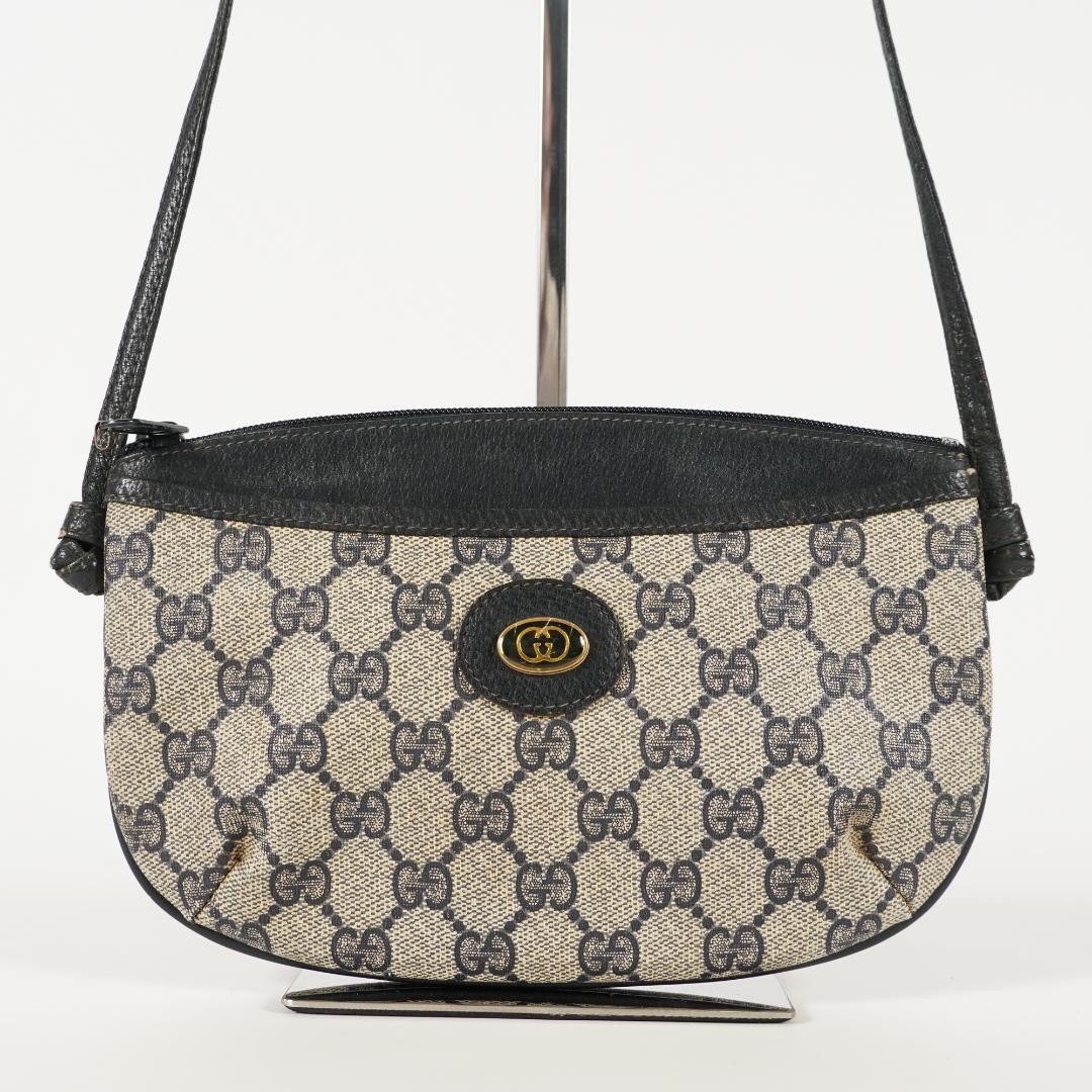 Vintage Gucci GG Leather Shoulder Bag Crossbody Purse XY03
