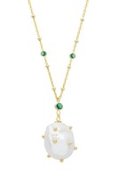 Latelita Polka Dot Barock Perlen AnhäNger Halskette Gold Smaragd