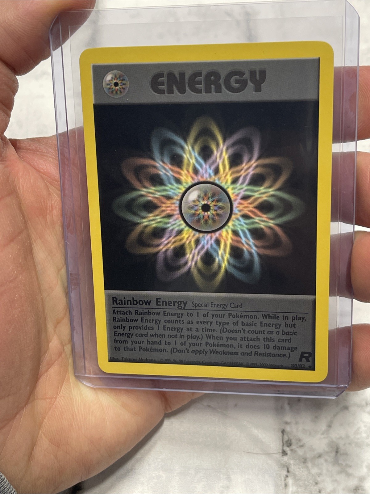 Vintage Pokemon TCG - Team Rocket Rainbow Energy 80/82 Non Holo Rare 2000 NM/MT