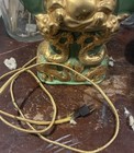 Vintage Green And Gold Ceramic Buddha Lamp — photo 6