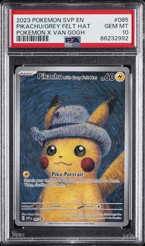 2023 POKEMON SVP EN-SV BLACK STAR PROMO #085 PIKACHU WITH GREY FELT HAT PSA 10