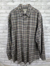 LL Bean Shirt Men XL Regular Button Down Plaid Collared Hike Warm Flannel Heavy