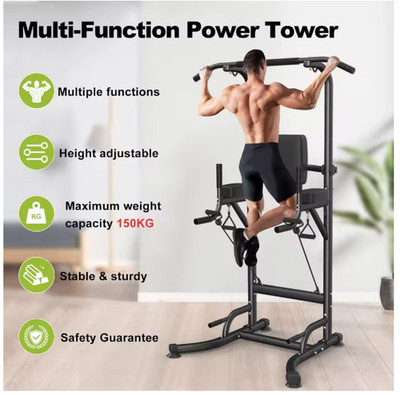 Power Tower Dip Station Klimmzugstange Multifunktion Liegestützgerät Home Gym A+