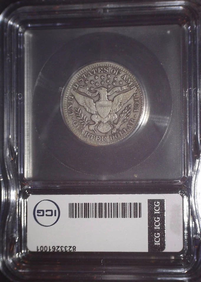 1905-S Barber Quarter, ICG VF25 , Tougher Date, Beautiful - Image 3 of 4