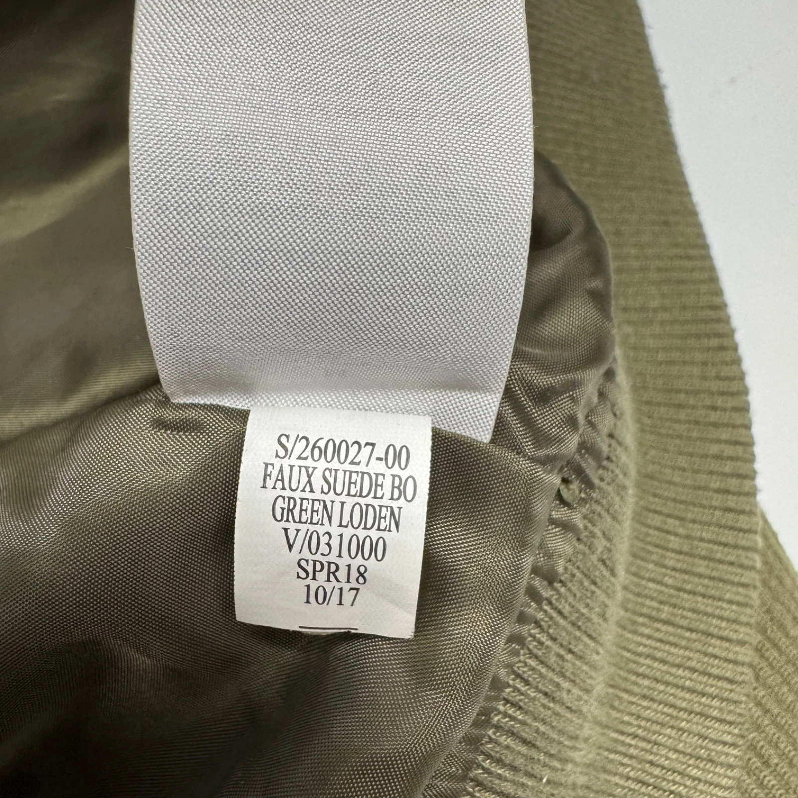 Banana Republic Men’s M Bomber Jacket Faux Vegan Suede Full Zip Pockets Green - product detail image 12