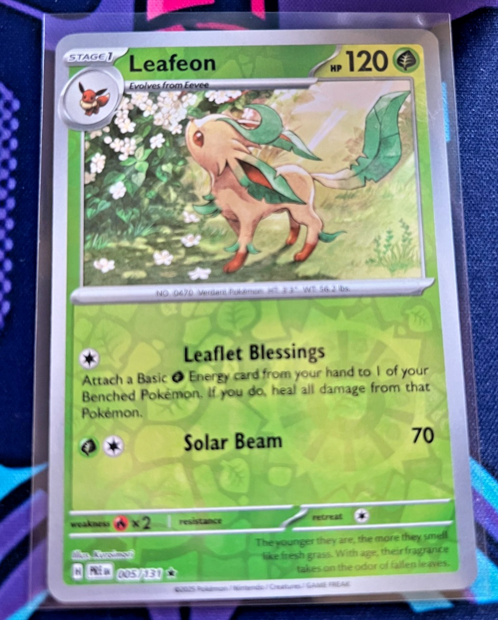 Scarlet & Violet Prismatic Evolutions Leafeon #5/131 Reverse Holo | NM
