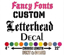 Custom Fancy Text Vinyl Lettering Sticker Decal Window Trailer Business Car Name