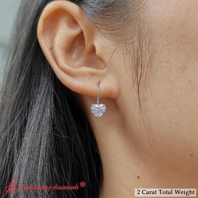 Herz Lab gezüchtete Diamant Ohrstecker 0,50-2 kt 14 K Gold IGI zertifiziert
