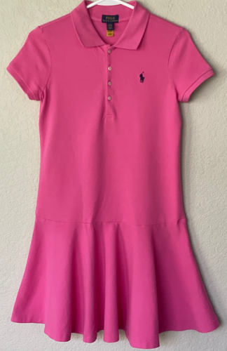 POLO RALPH LAUREN Fuchsia Pink Stretch Mesh Polo Girls Size 12-14 ( L ) Dress