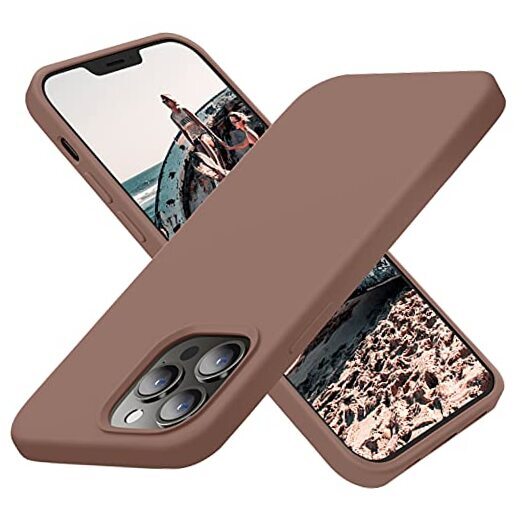 Designed for iPhone 13 Pro Max Case, Silicone Ultra Slim Light Brown