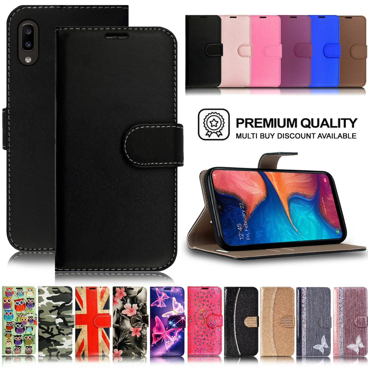 Case for Samsung A20 A20e A20s A21 Shockproof Leather Flip Wallet