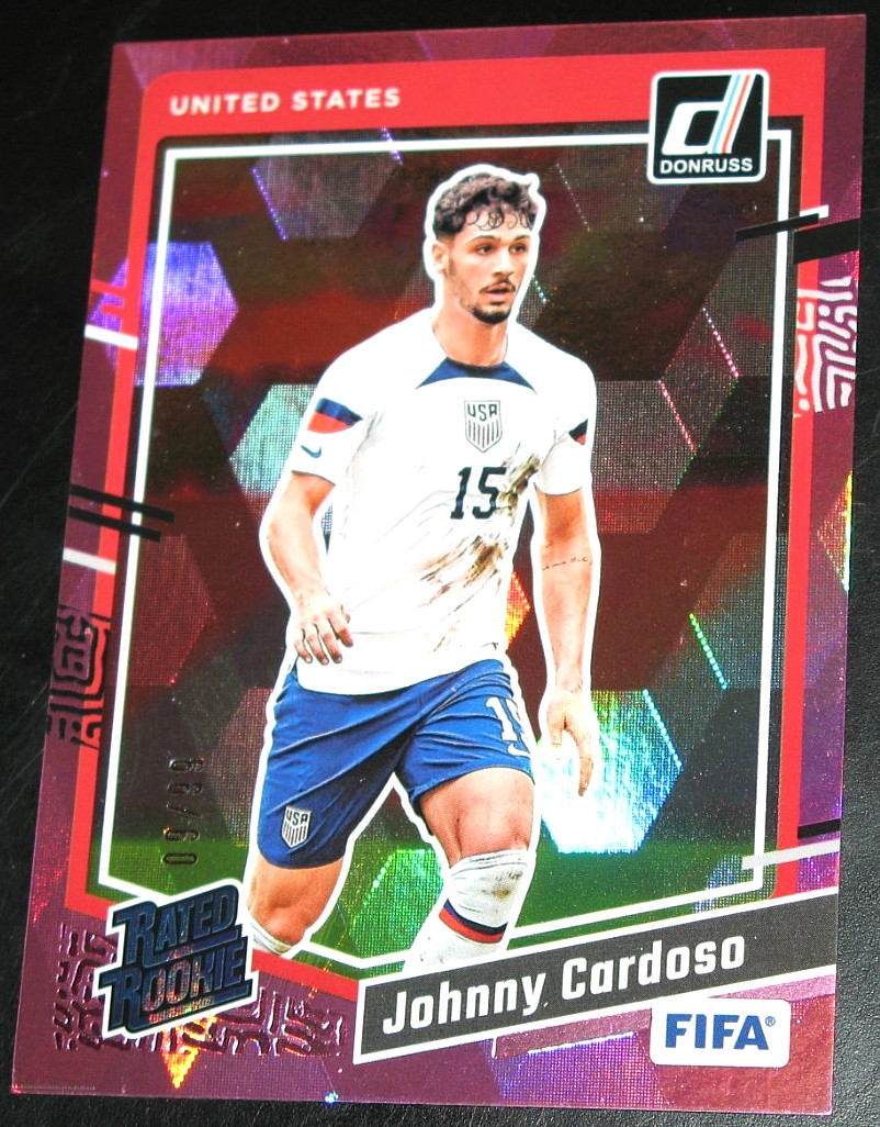 2023-24 Panini Donruss Johnny Cardoso Pink Cubic # 09/99 #180 Rated Rookie 2024