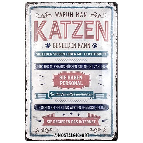 Nostalgic-Art Targhe Vintage, Katzen beneiden  Idea regalo per proprietari di g