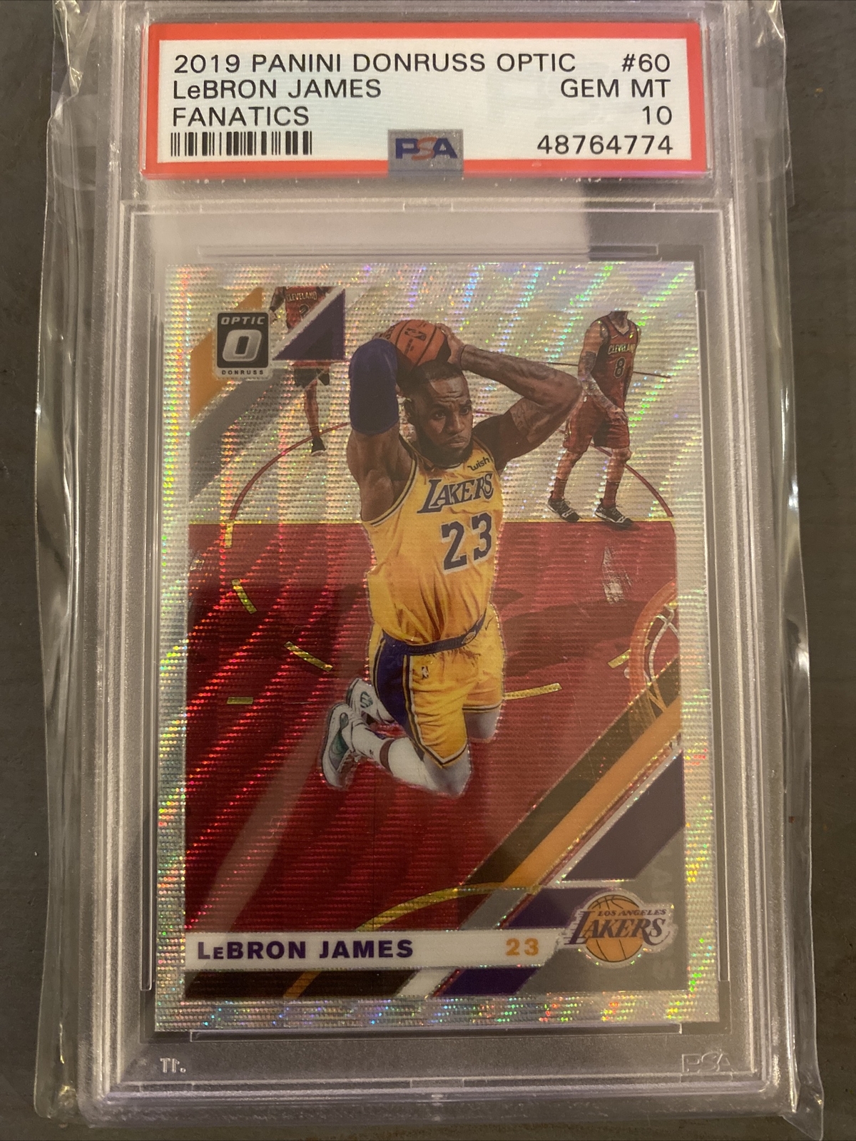 2019 Donruss Optic Fanatics Prizm Silver Wave LeBron James #60 PSA 10 GEM MINT