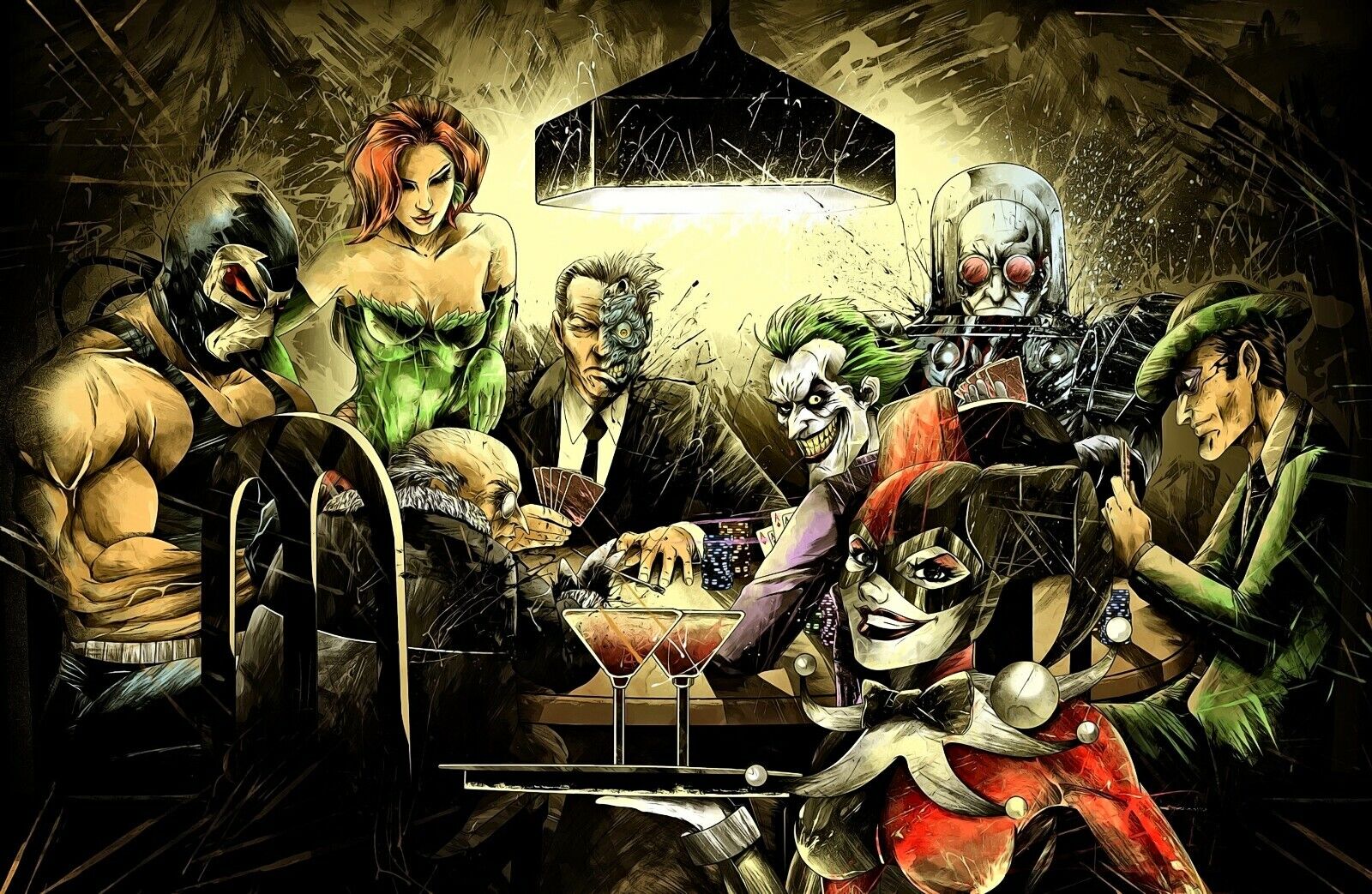 Batman Villains Playing Poker Poster Canvas | Framed | Joker Harley Quinn |  NEW | eBay