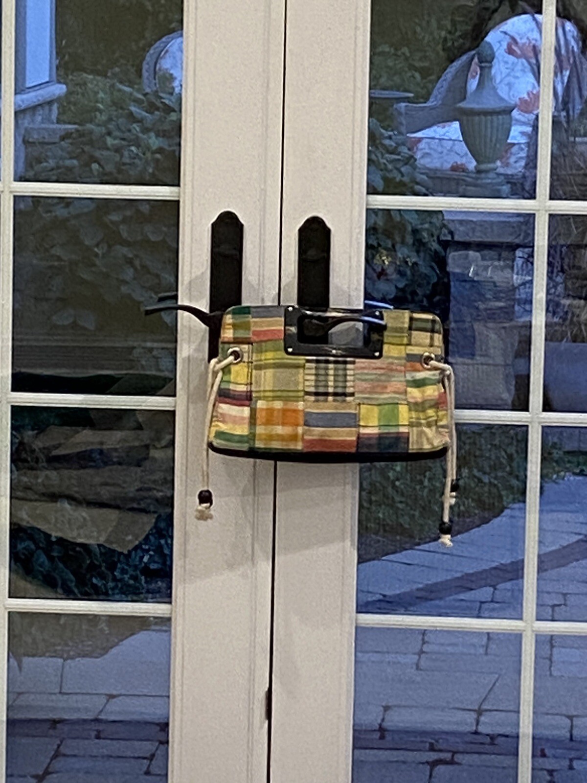 J Crew Rectangle Handle Preppy Patchwork Plaid Ma… - image 2