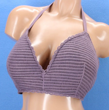 Shade Shore Knit Underwire Padded Halter Bikini Top 36DD D3880