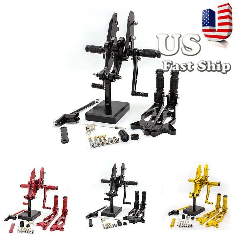 USA Stock Foot Pegs Footrest Rearsets For Suzuki GSXR600 750 1000 SV650/S SV1000 - Image 4 of 4