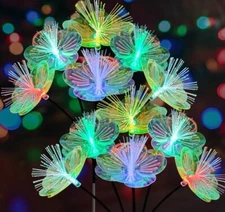 2 Pack Solar Garden Lights, Solar Flower Swaying Light for Outside, New Upgraded