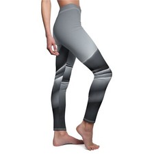 Dark Gray and White - Women's Cut  Sew Casual Leggings AOP 