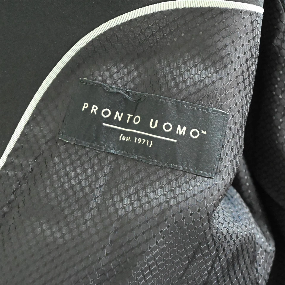 Pronto Uomo 43R 44R 37x30 Black Wool Blend Mens Formal Jacket Pants Tux Tuxedo - Image 4 of 4