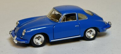 Kinsmart Porche 356 B Carrera 2 Blue Pull Back Friction 1:32 Scale Working