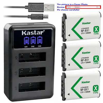 Kastar NP-BX1 Battery Triple Charger for Sony ZV-1 Vlog, ZV-1F Vlogging Camera