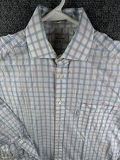 Façonnable Men 16L Size 4 Button Up Shirt Long Sleeve USA Made Colorful Check
