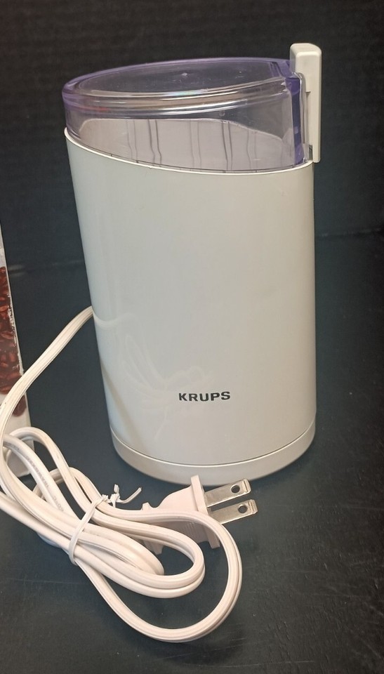 KRUPS FAST TOUCH COFFEE BEAN SPICE MILL GRINDER WHITE With Box eBay