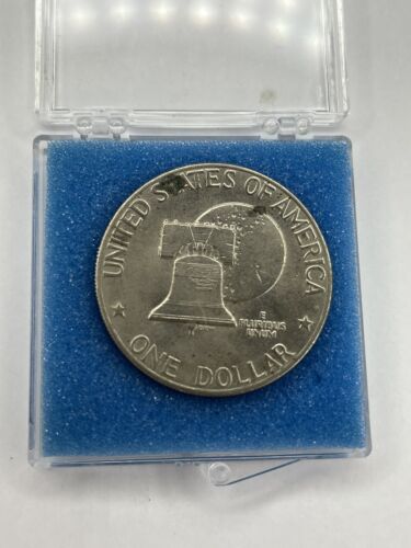 1776-1976 D Eisenhower Liberty Bell Moon moneta argento un dollaro USA bicentenario - Foto 2 di 3