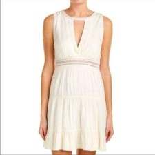 SANDRO PARIS Rush Dress Keyhole Crochet Dress in Cream Size 1