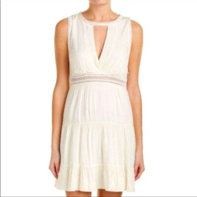SANDRO PARIS Rush Dress Keyhole Crochet Dress in Cream Size 1