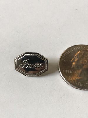 Vintage Nos Liberty Silver 1940s Name Pin Irene 