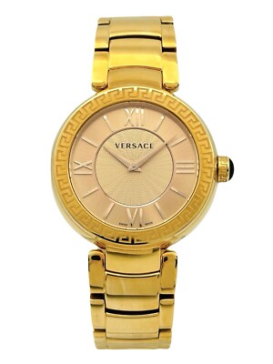 Versace Leda Women's VNC060014 IPRG 4N  Golden guiloche Dial  Roman Index Watch