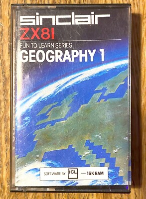 Geography 1 Sinclair ZX81 Original Kassette Lernsoftware Spiel