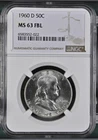 1960 D Franklin 50C NGC MS 63 FBL
