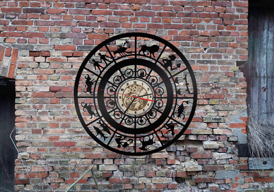 Wanduhr Uhr Wandbild Sternzeichen Horoskop Wandtattoo Aufkleber  Sign Steinbock