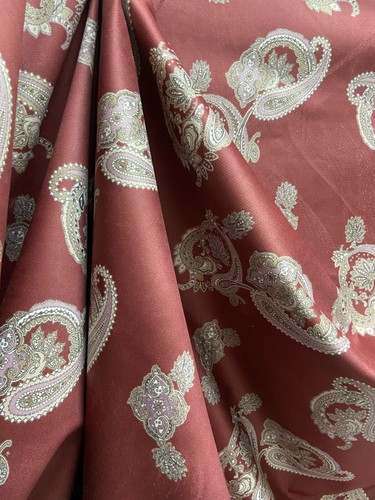 Velvet Paisley Fabric, 54" Wide, Upholstery Cushions Window Crafts, Sold by Yard - Picture 2 of 8