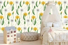 3D White Yellow Floral Self-adhesive Removable Wallpaper Murals Wall Sticker 19