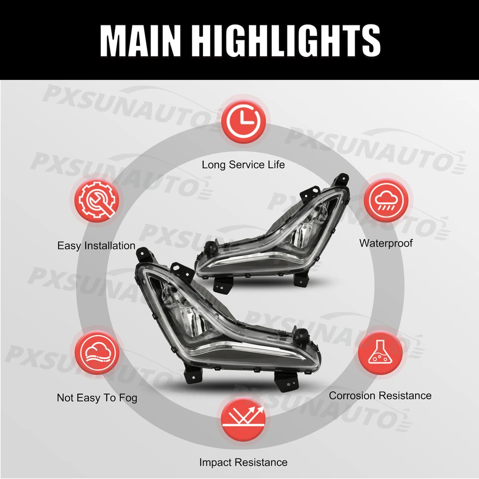 Fit For 2014 2015 2016 Hyundai Elantra Bumper Grille Fog lamp Bumper Bracket Kit - Image 3 of 4