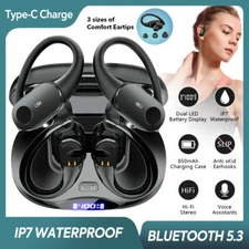 Mpow Wireless Bluetooth 5.3 Headset Sports Ear Hook Earphone Deep Bass Headphone