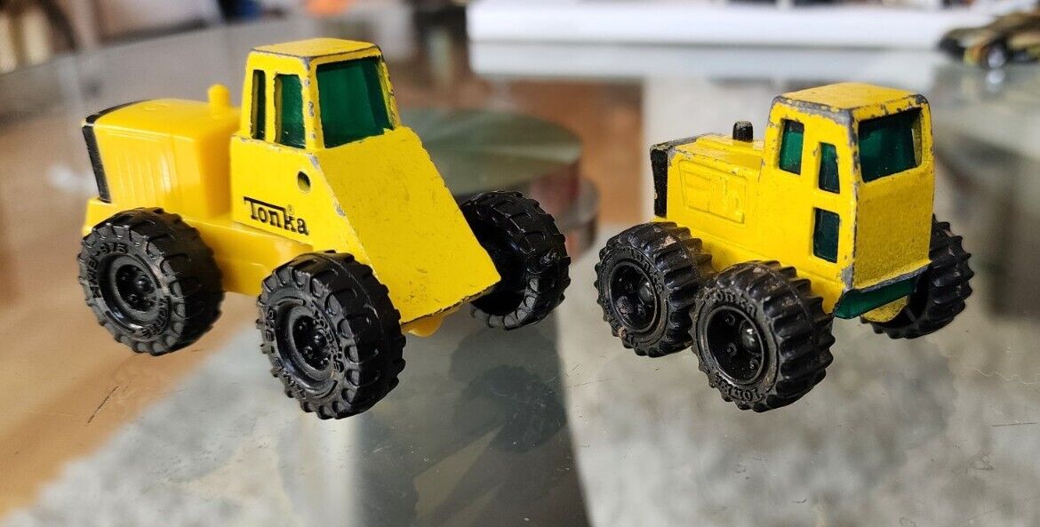 1992 Tonka Mini Diecast Tractor/ Truck Construction Vehicles Yellow 