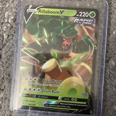 rillaboom v pokemon card price Rillaboom V Shiny SV105/SV122 Shining Fates NM Full Art Ultra Rare Pokemon  Card