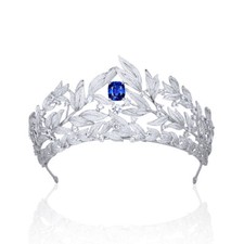 Luxury All CZ Cubic Zirconia Queen Wedding Princess Tiara Crown For Women