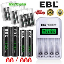 EBL Rechargeable AAA AA Batteries Cell for Solar Light /Battery Charger LOT