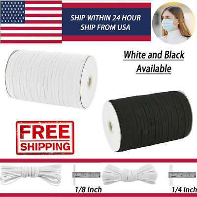1/8 Inch, 1/4 Inch Elastic Band Cord Sewing Trim | For DIY Mask Sewing and Craft