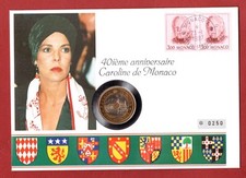CAROLINE DE MONACO * NUMISBRIEF MONACO  MIT 20 FRANCS 1995 UNZIRKULIERT * SELTEN